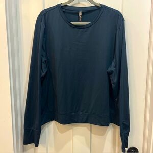 Lukka Lux Long Sleeve‎ Shirt Women’s Blue Activewear Top Pullover Stretch Sz 2XL